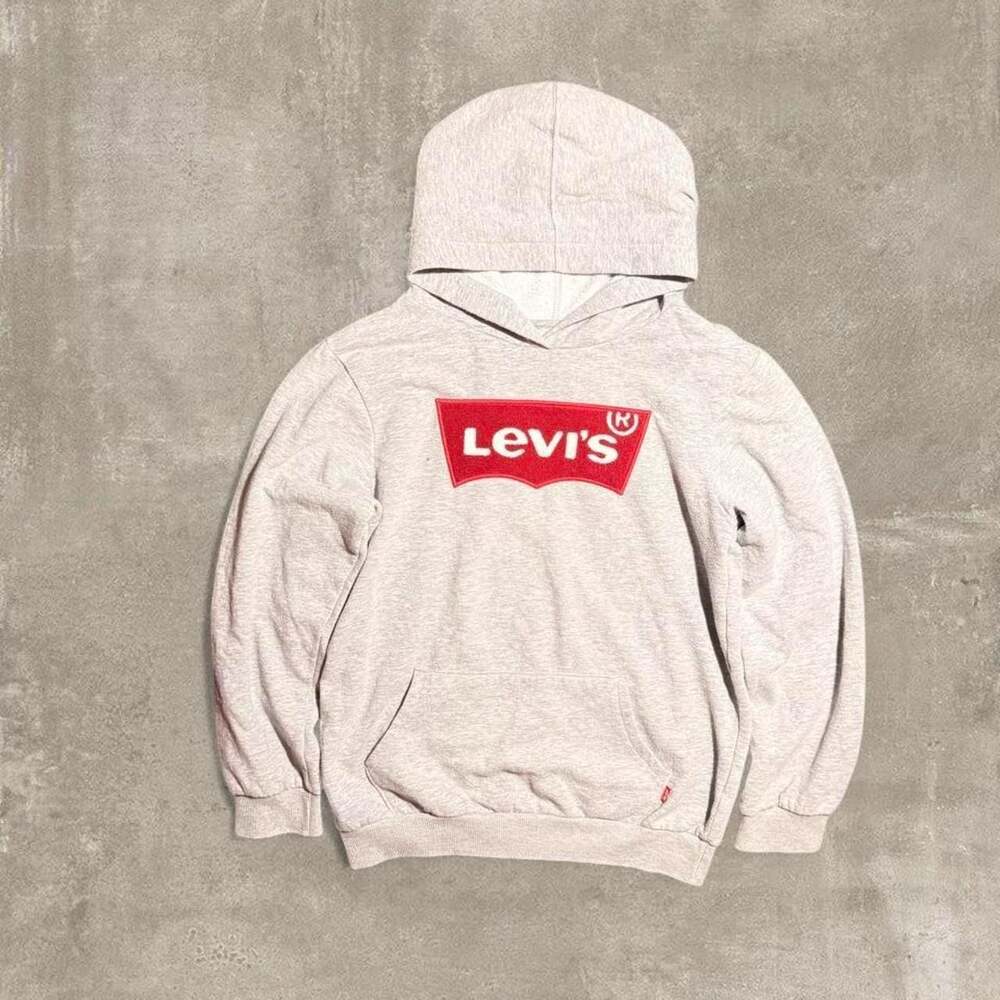 Levi's Gray Red Box Logo Pullover Hoodie XL